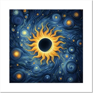 Solar Eclipse Texas Artistic Posters and Art